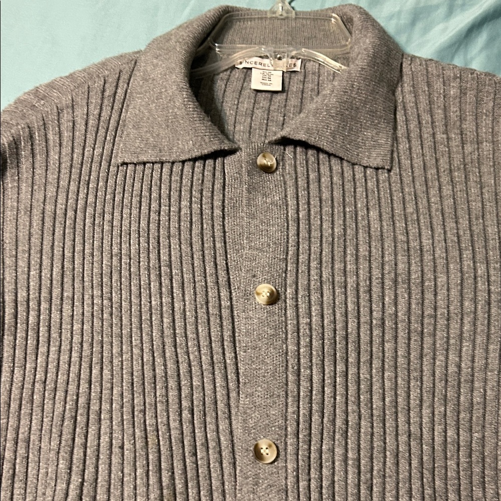 Sincerely Jules Gray Ribbed Cardigan - Picture 8 of 8